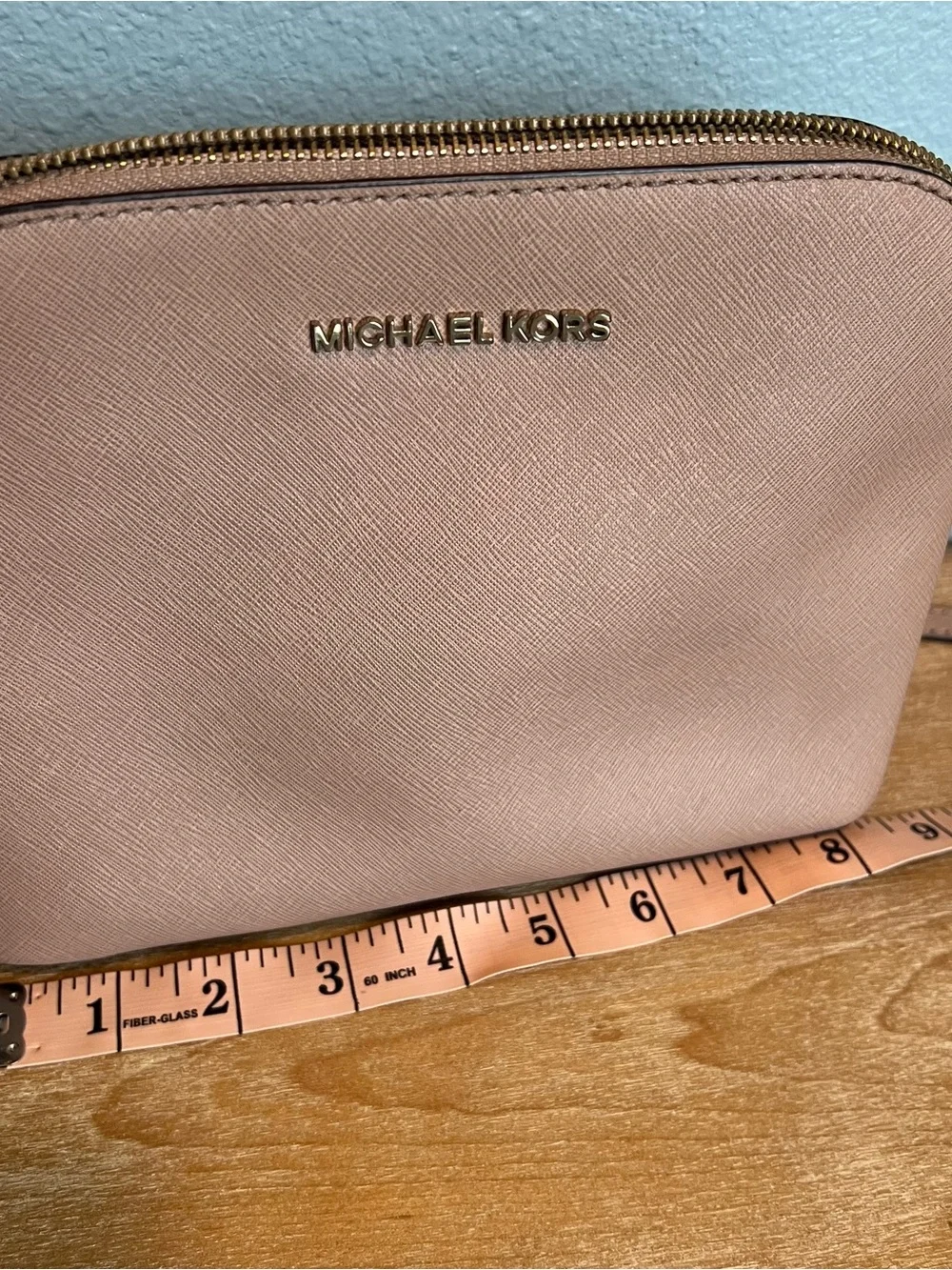 Michael Kors Crossbody Bag in Blush Taupe with Gold Logo